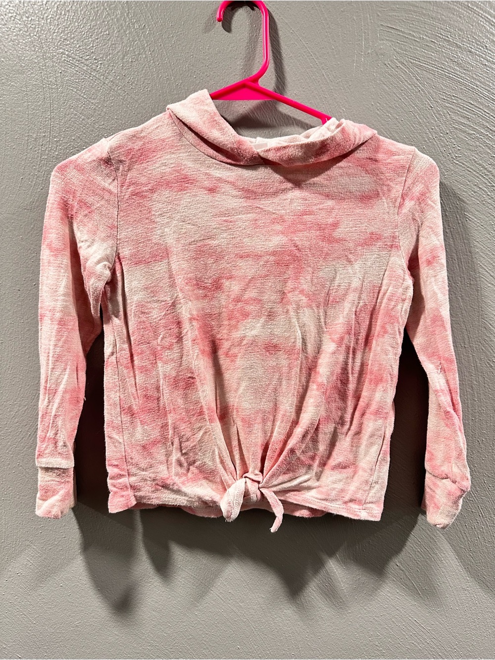 Old Navy Pink Tie-Front Long Sleeve Tee